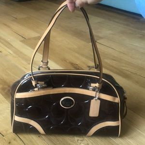 Coach Brown Satchel w/Tan Triming